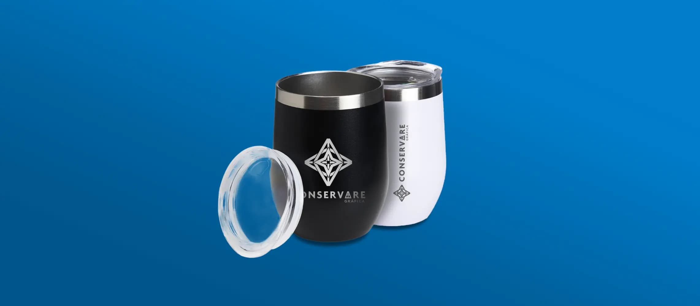 Copo Térmico Inox 320ml com Tampa Plástica